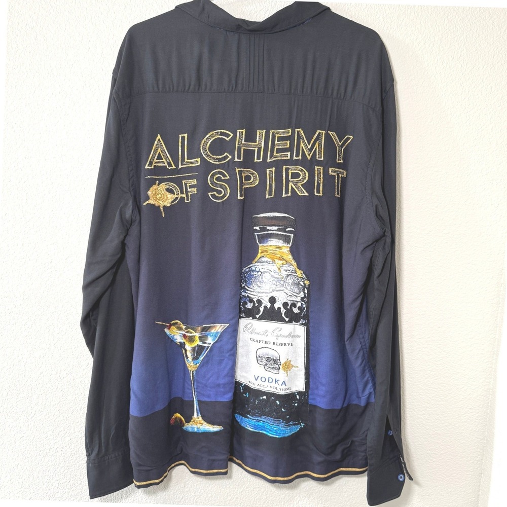 Robert Graham Alchemy of Spirit Blue Ombre Embroidered Button Down Shirt Large